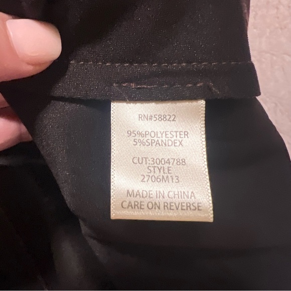 Max Studio Deep Brown Faux Suede A-Line Skirt - Picture 6 of 6